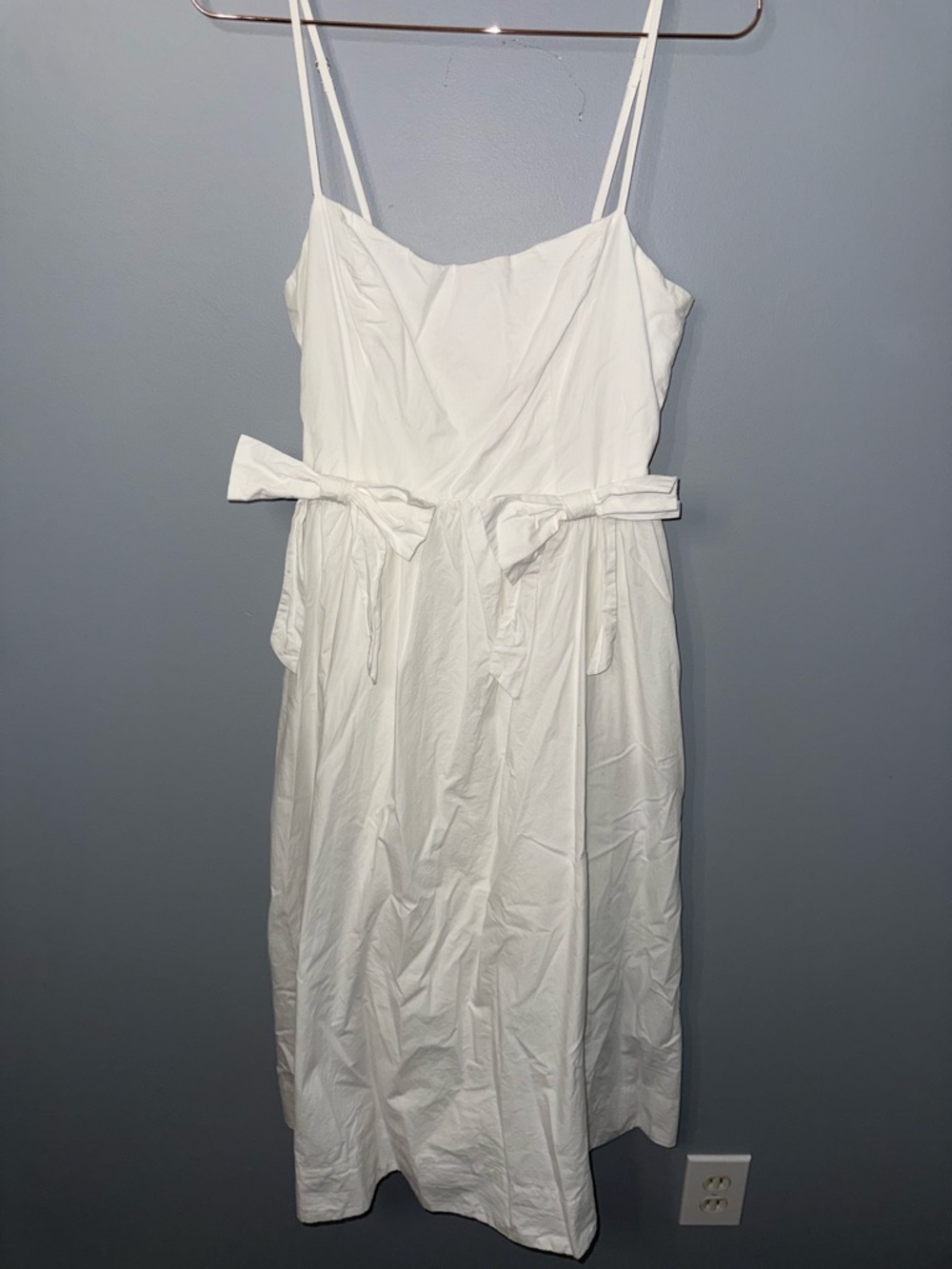 Astr White Spaghetti-Strap Midi Dress with Bows